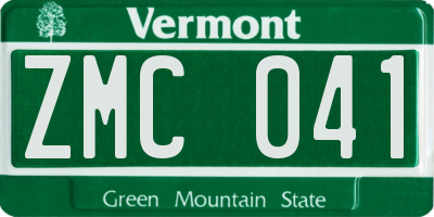 VT license plate ZMC041