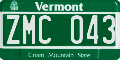 VT license plate ZMC043