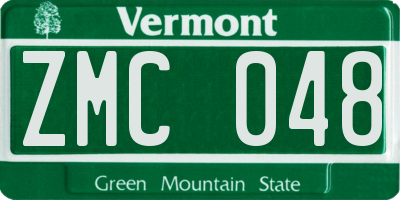 VT license plate ZMC048