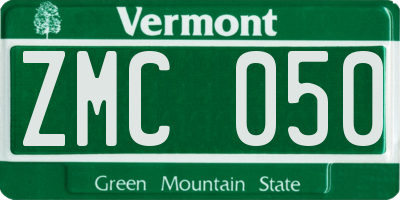 VT license plate ZMC050