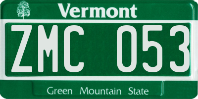 VT license plate ZMC053