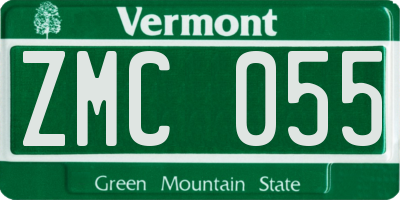VT license plate ZMC055