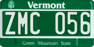 VT license plate ZMC056