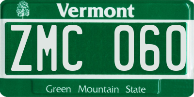 VT license plate ZMC060