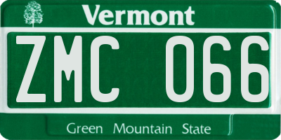 VT license plate ZMC066