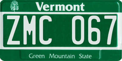 VT license plate ZMC067