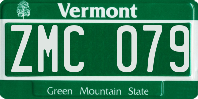 VT license plate ZMC079