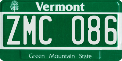 VT license plate ZMC086