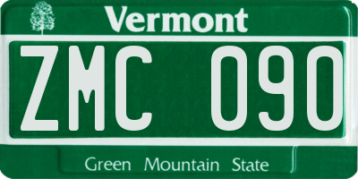 VT license plate ZMC090