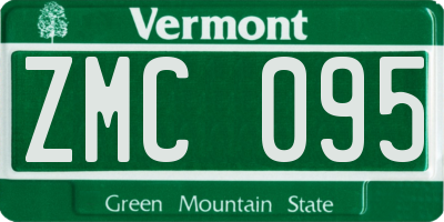 VT license plate ZMC095