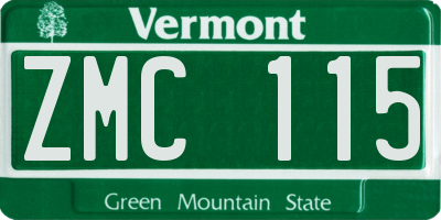 VT license plate ZMC115