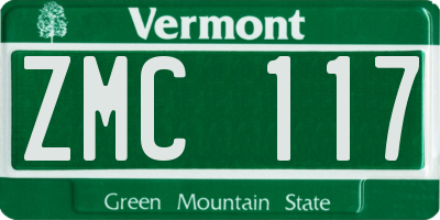 VT license plate ZMC117