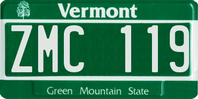 VT license plate ZMC119