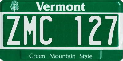 VT license plate ZMC127