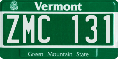 VT license plate ZMC131