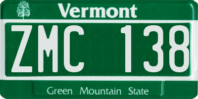 VT license plate ZMC138