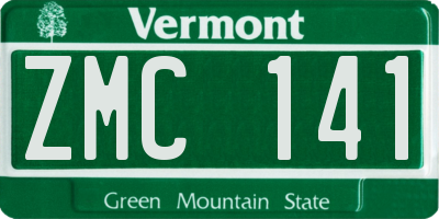 VT license plate ZMC141