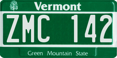 VT license plate ZMC142