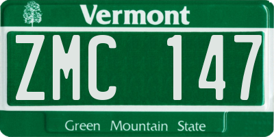 VT license plate ZMC147