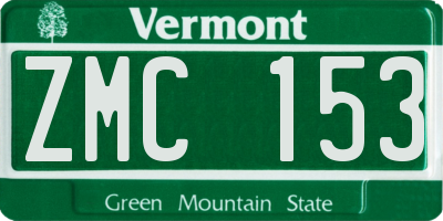 VT license plate ZMC153