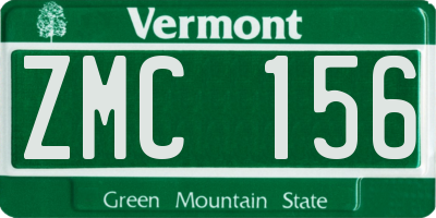 VT license plate ZMC156