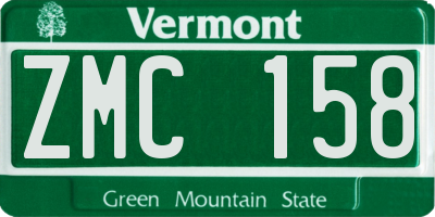 VT license plate ZMC158