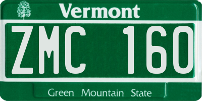 VT license plate ZMC160