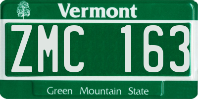 VT license plate ZMC163