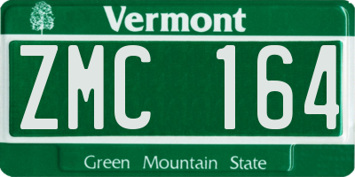 VT license plate ZMC164