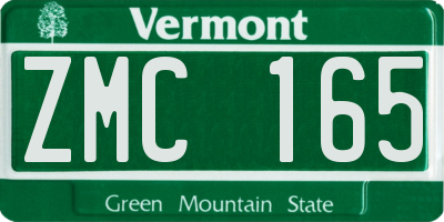 VT license plate ZMC165