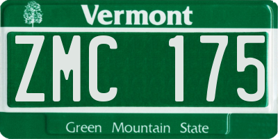 VT license plate ZMC175
