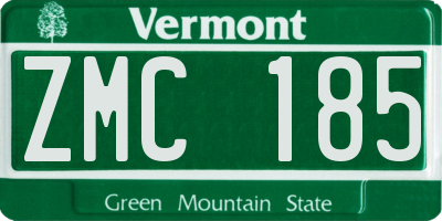 VT license plate ZMC185