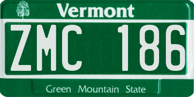 VT license plate ZMC186