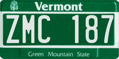 VT license plate ZMC187