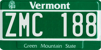 VT license plate ZMC188