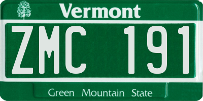 VT license plate ZMC191