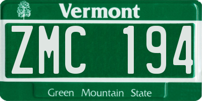 VT license plate ZMC194