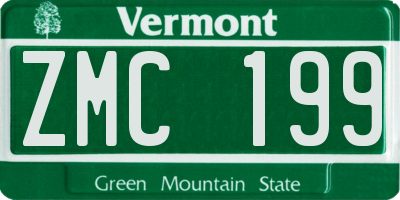 VT license plate ZMC199