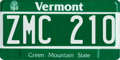 VT license plate ZMC210