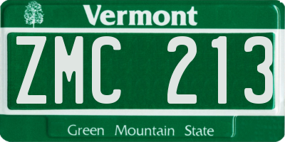 VT license plate ZMC213