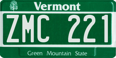 VT license plate ZMC221