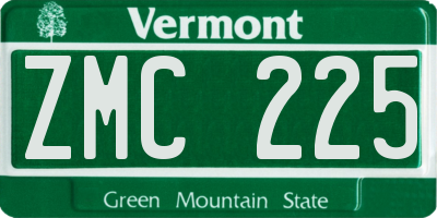 VT license plate ZMC225