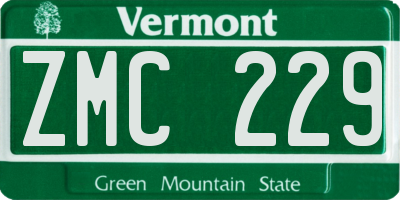 VT license plate ZMC229