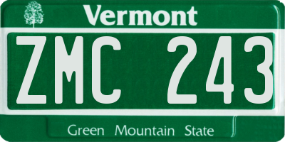 VT license plate ZMC243
