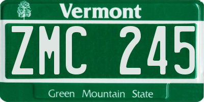 VT license plate ZMC245