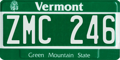 VT license plate ZMC246