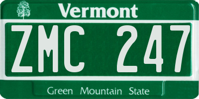 VT license plate ZMC247