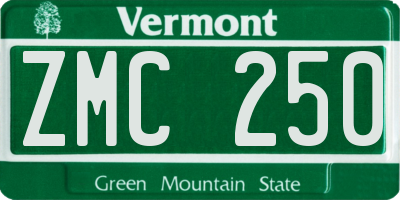 VT license plate ZMC250