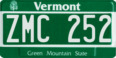 VT license plate ZMC252
