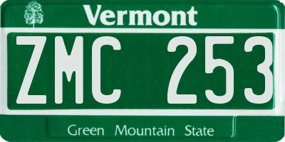 VT license plate ZMC253